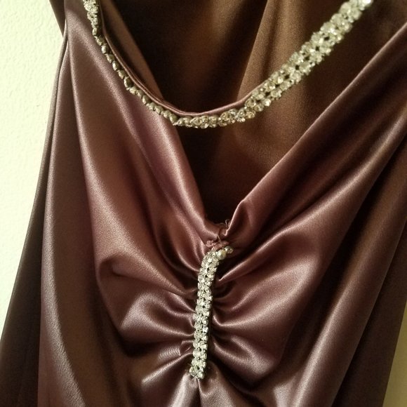 Backless Brown Dress - Picture 2 of 3